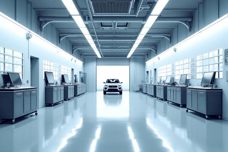 깨끗하고 현대적인 글리머휠 오토 스파의 작업 공간